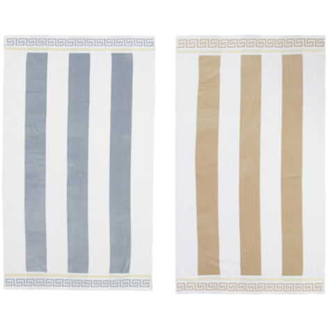 Telo Mare Jacquard Spugna Asciugamano Spiaggia Disegno Greca, misuraTelo MarecoloreBeige