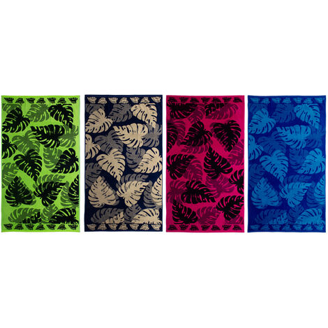 Telo Mare Jacquard Spugna Asciugamano Spiaggia Disegno Thai, misuraTelo MarecoloreVerde
