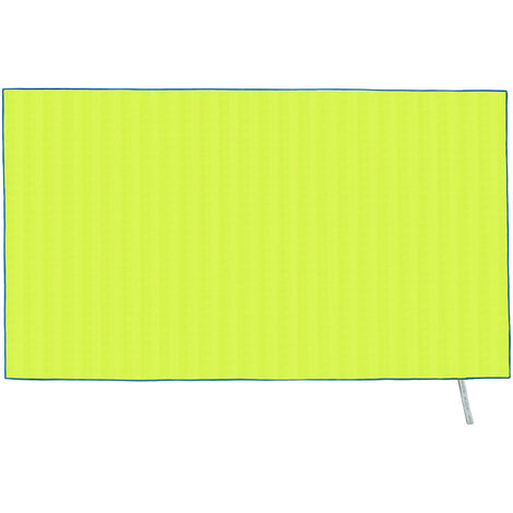Telo Mare Spiaggia Piscina In Microfibra Tinta Unita Con Bordo Modello Fit Colore Lime