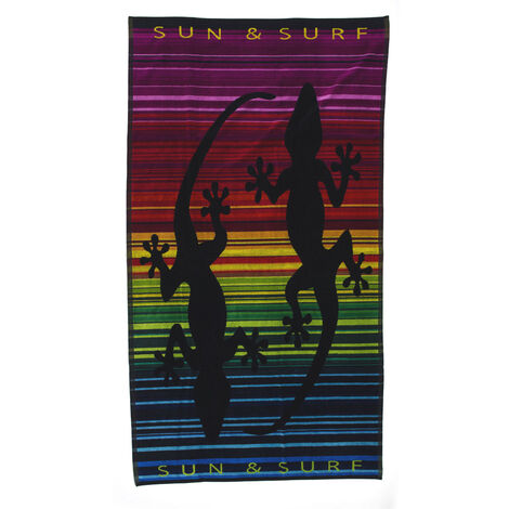 Telo Mare Spiaggia Piscina Jacquard In Spugna Disegno Sun&Surf, misura90x170coloreSun&Surf