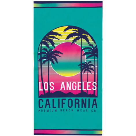 Telo Mare Stampato In Spugna Disegno California Los Angeles