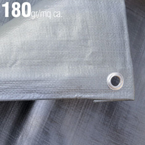 TELO OCCHIELLATO 5X8 MT GR 180 GRIGIO