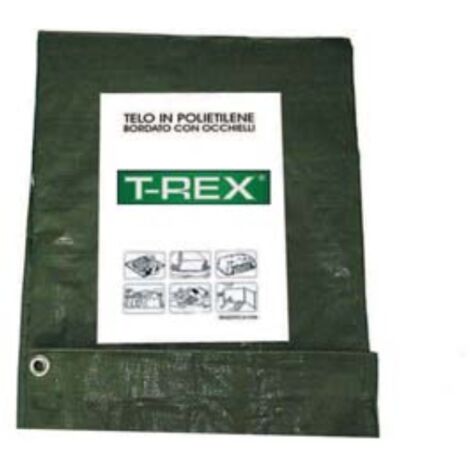 Telo occhiellato bordato con angoli rinforzati 100 gr. - mt.10x15 - gr.100 al mq. - colore verde/blu 1 pezzi T-rex