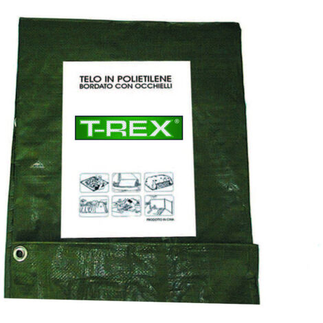 Telo Occhiellato Bordato Con Angoli Rinforzati 100 Gr. Normale - mt.4x7 - gr.100 al mq. - colore verde/blu