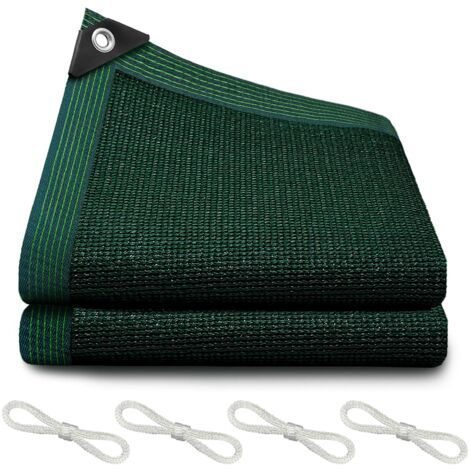 Telo ombreggiante 90% verde nerastro, 2 x 3 m, rete ombreggiante a rete resistente con occhielli rinforzati per serra, piante, pollaio, pergola, tettoia