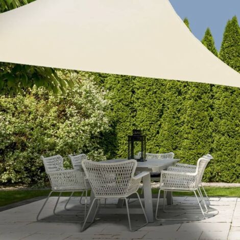 Telo Ombreggiante Triangolare 3 x 3 x 3 m Crema