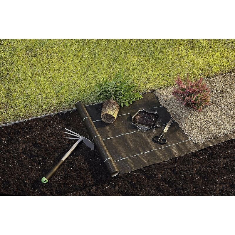 Telo pacciamatura nero mt 0,5 x 100 =mq 50 anti erbacce per orto, giardino, stabilizzazione uv