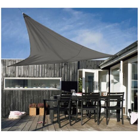 telo parasole triangolare eurogarden in poliestere grigio 3x3x3 m