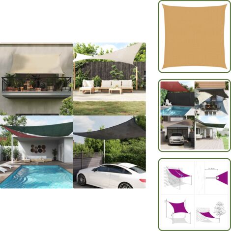 Telo parasole - vidaXL Vela Parasole 160 g/m² Quadrata Sabbia 2,5x2,5 m in HDPE - Protezione UV