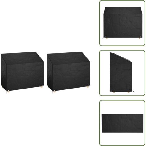 Telo per mobili da esterno - vidaXL Copri Panche Giardino 2pz 8Occhielli 160x70x70/88cm Polietilene - Copertura da giardino