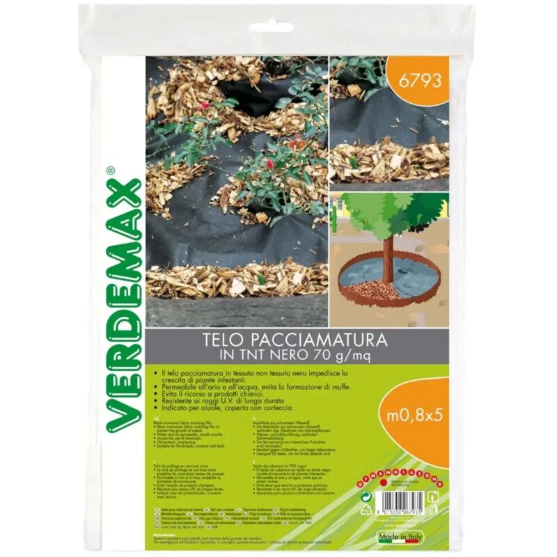 Telo Per Pacciamatura In Tnt Nero M 0,8x5 Verdemax