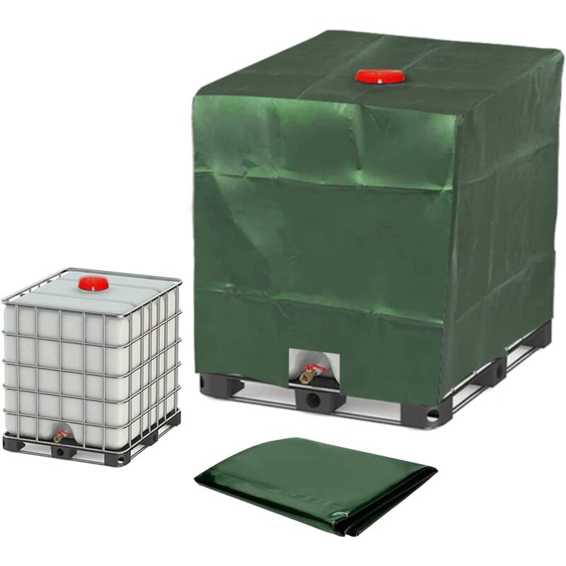 Lona para tanque ibc de 1000 l, lona para tanque de agua, cubierta para tanque a prueba de polvo, verde - 120 x 100 x 116 cm