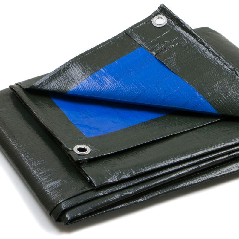 Telo Hunter Multiuso Antistrappo Rinforzato e con Occhielli Double Face Verde e Blu Misura cm 500X800 Metri 5X8