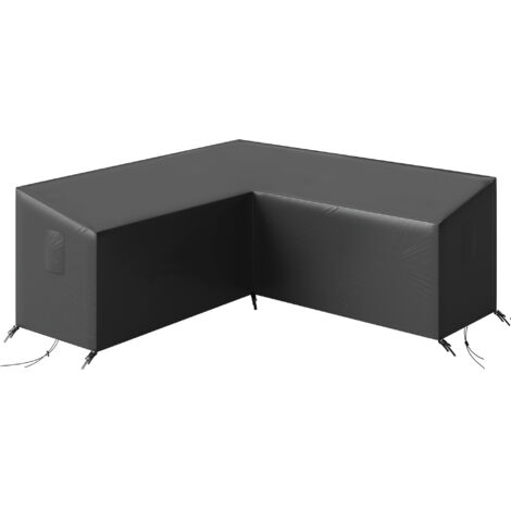 Telo protettivo per mobili da giardino, resistente all'inverno, impermeabile, a forma di V, resistente ai raggi UV, in tessuto Oxford 420D, 216x216x78 cm, nero.