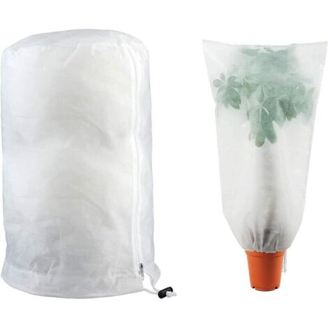 Telo protettivo per piante, copertura invernale per piante da giardino e frutta, sacco protettivo per proteggere le piante dal freddo, regolabile con coulisse e cerniera, 1,2 x 1,8 m