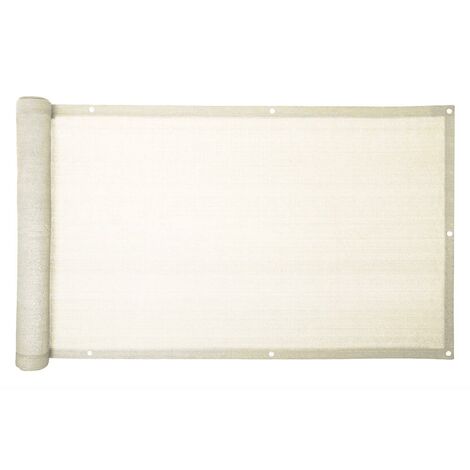 Telo Rete Ombreggiante Privacy per Balconi Ecru' Frangivista 160 gr/mq 90x600 cm