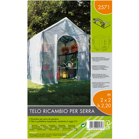 Telo trasparente con rafia rinforzato occhiellato 5x6m Verdemax 