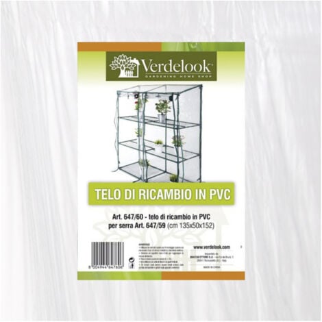 VERDELOOK TELO RICAMBIO SERRA RETTANGOLARE PVC TRASPARENTE 152X135X50