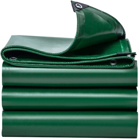 FORTUNEVILLE Telo Telo Impermeabile Multiuso 35m Telo Protettivo con Fori, Impermeabile Antistrappo - Copertura Impermeabile per Camion Esterno, Mobili da Giardino Verde