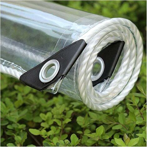 Telo, telone impermeabile, telone in PVC trasparente, 360 g/m², telone industriale con occhielli, telone protettivo, serra, barca, resistente alle intemperie (1m x 2m)