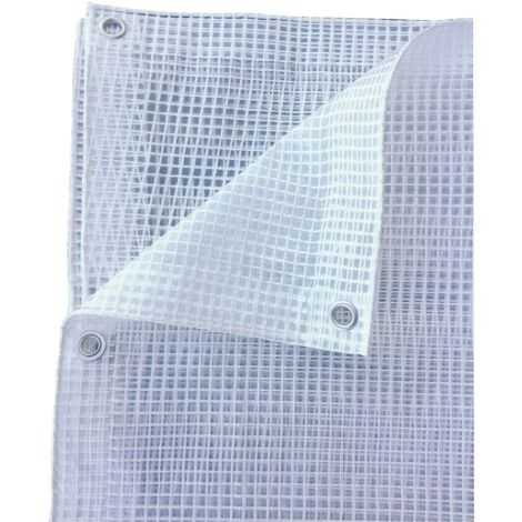 Telo Telone Occhiellato 400x300 cm Copertura Multiuso Bianco