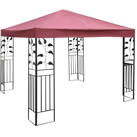 Telo Tetto ricambio per gazebo da sole 3x3m, Tessuto copertura superiore per gazebo Rosso Bordeaux