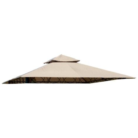 SALONE Telo top copertura di ricambio per gazebo Eden 3x3 mt in poliestere beige scuro 180 g/mq con airvent