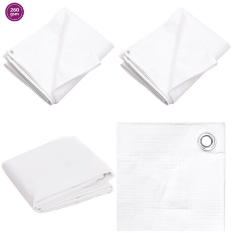 Telone 260 g/m² 4x6 m Bianco HDPE - Telone da copertura - Telone in polietilene