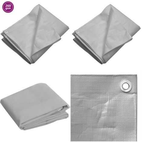 Telone 260 g/m² 4x8 m Grigio HDPE - Telo da copertura - Telo in polietilene