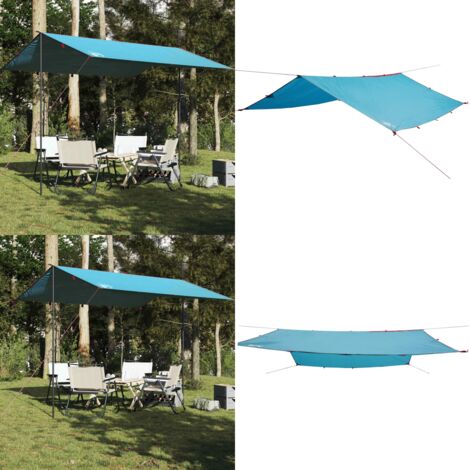 Telone da Campeggio Blu 360x294 cm Impermeabile - Impermeabile - Trekking