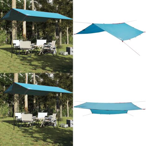 Telone da Campeggio Blu 400x294 cm Impermeabile - Impermeabile - Trekking