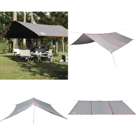 Telone da Campeggio Grigio/Arancione 420x440 cm Impermeabile - Impermeabile - Trekking