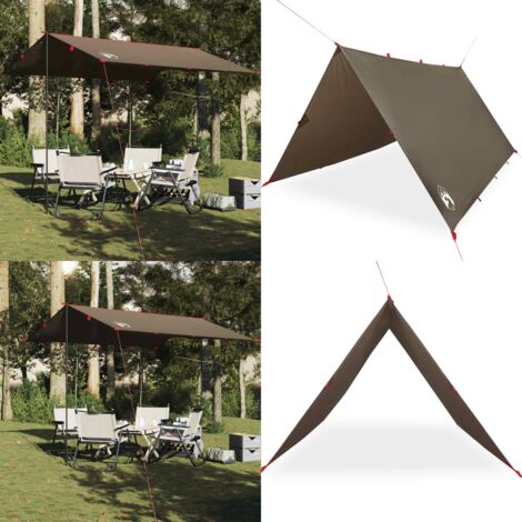 Telone da Campeggio Marrone 306x306 cm Impermeabile - Telone impermeabile - Telone da trekking