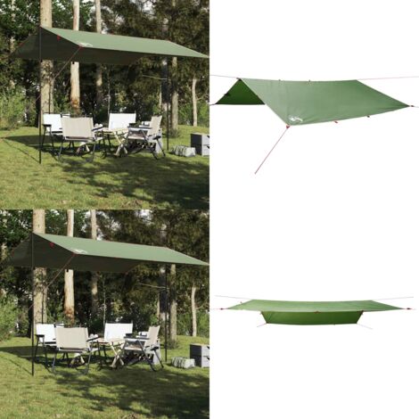 Telone da Campeggio Verde 400x294 cm Impermeabile - Telone impermeabile - Telone da trekking