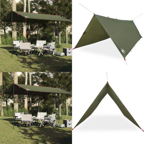 Telone da Campeggio Verde Oliva 406x306 cm Impermeabile - Telone impermeabile - Campeggio