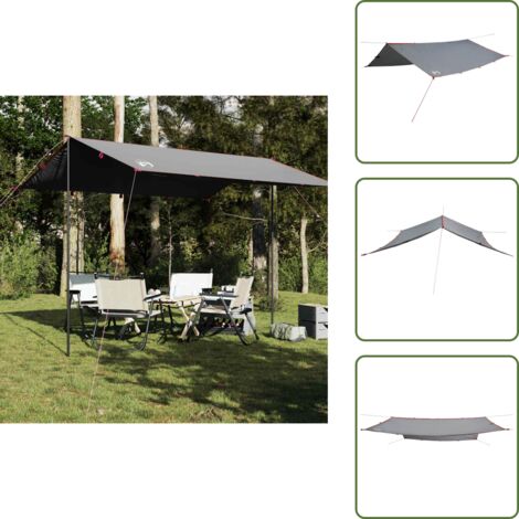 Telone da escursione - vidaXL Telone da Campeggio Grigio/Arancione 360x294 cm Impermeabile - Telone pieghevole