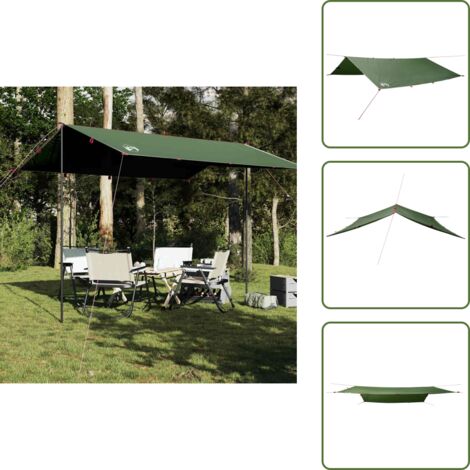 Telone da escursione - vidaXL Telone da Campeggio Verde 360x294 cm Impermeabile - Telone da fuori porta