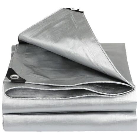 Telone da esterno ultra resistente MOMO (2 m x 1,5 m) - Impermeabile e multifunzionale per ripari, mobili da giardino e legno - Argento