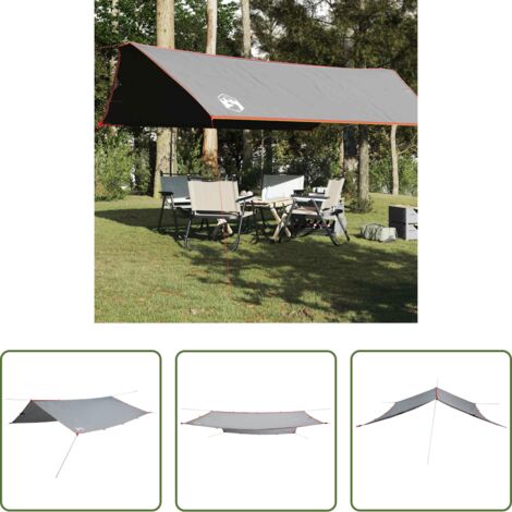 Telone da trekking -  Telone da Campeggio Grigio/Arancione 500x294 cm Impermeabile
