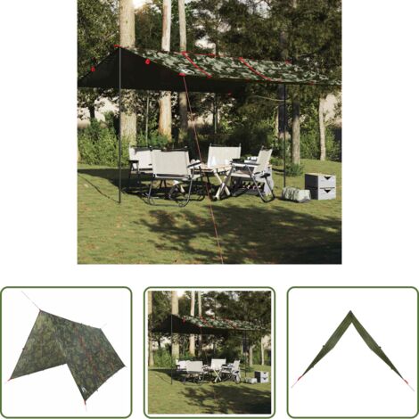 Telone da trekking -  Telone da Campeggio Mimetica 451x420 cm Impermeabile