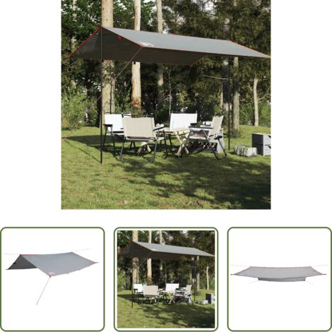 Telone impermeabile -  Telone da Campeggio Grigio/Arancione 400x294 cm Impermeabile
