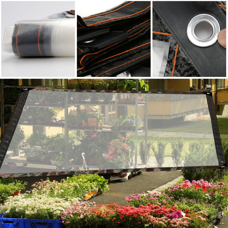 Image of Telone impermeabile trasparente con occhielli. varie dimensioni. copertura protettiva per giardino - 200 × 400 cm