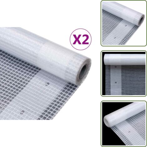 Telone impermeabile - vidaXL Teloni Leno 2 pz 260 g/m² 2x15 m Bianchi - Telone da campeggio