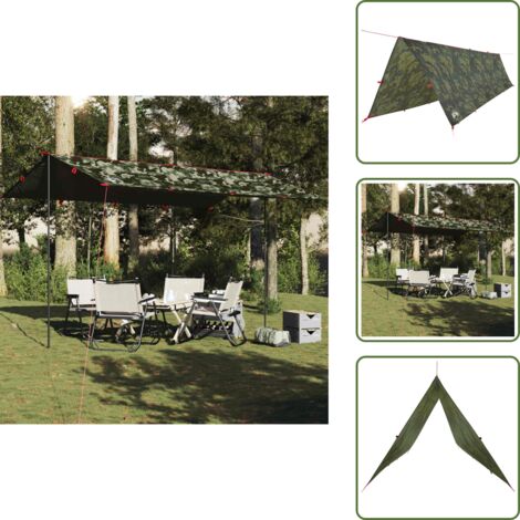 Telone mimetico - vidaXL Telone da Campeggio Mimetica 506x306 cm Impermeabile - Telone da escursione