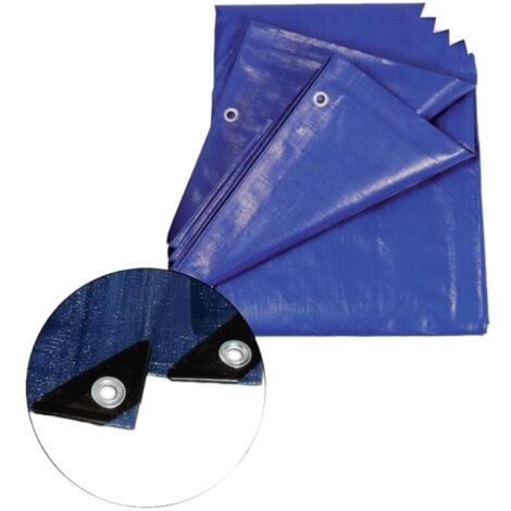 TELO TELONE OCCHIELLATO BLU IMPERMEABILE 90gr //m² CON OCCHIELLI ALTA RESISTENZA