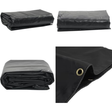 Telone Nero 5x7 m 650 g/m² - Telone per mobili da giardino - Telone per auto