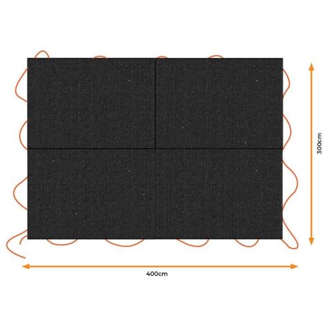 Telone nero per rimorchio, dimensioni: 3x4m. black+decker