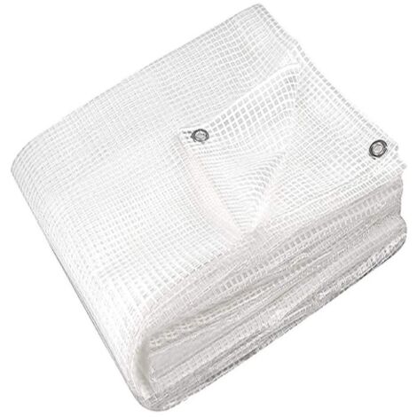 Telone Occhiellato Bianco Telato Cristal Telo Occhielli 4x5 Impermeabile 180grmq