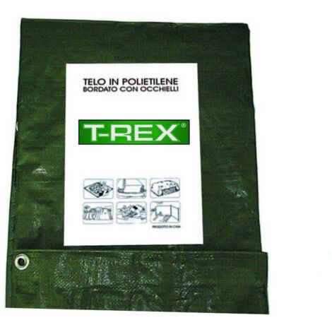 Telone occhiellato bordato con angoli rinforzati - gr 100 mq - normale - Verde/Blu - Misure: mt 8x12