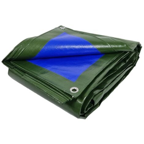 CILVANI Telone Occhiellato Impermeabile da 100 g/m² super-resistente verde e blu - MISURA: 10x12